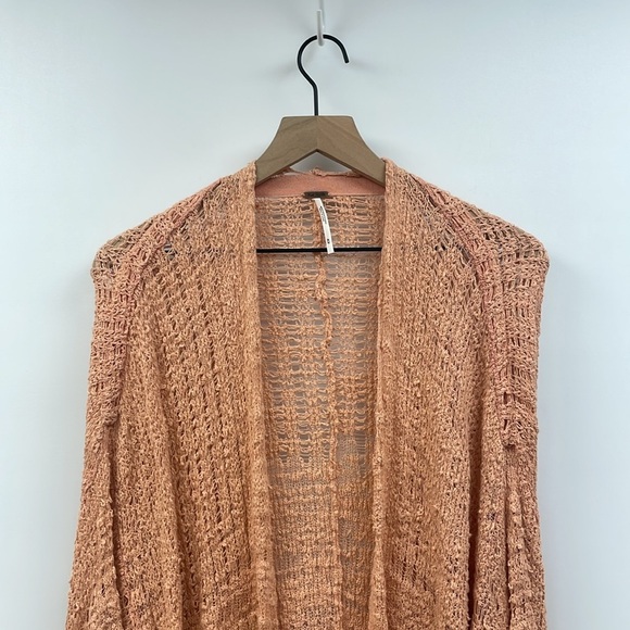 Free People In My Element Woven Bell Sleeve Knit Tunic Cardigan Sweater Medium - Picture 4 of 10